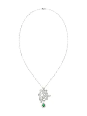 Floral White Gold Pendant Necklace