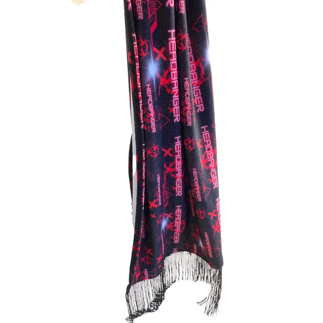 FRINGE SCARF | Custom Pash | Fabric Options Available | Headbanger House Music Techno