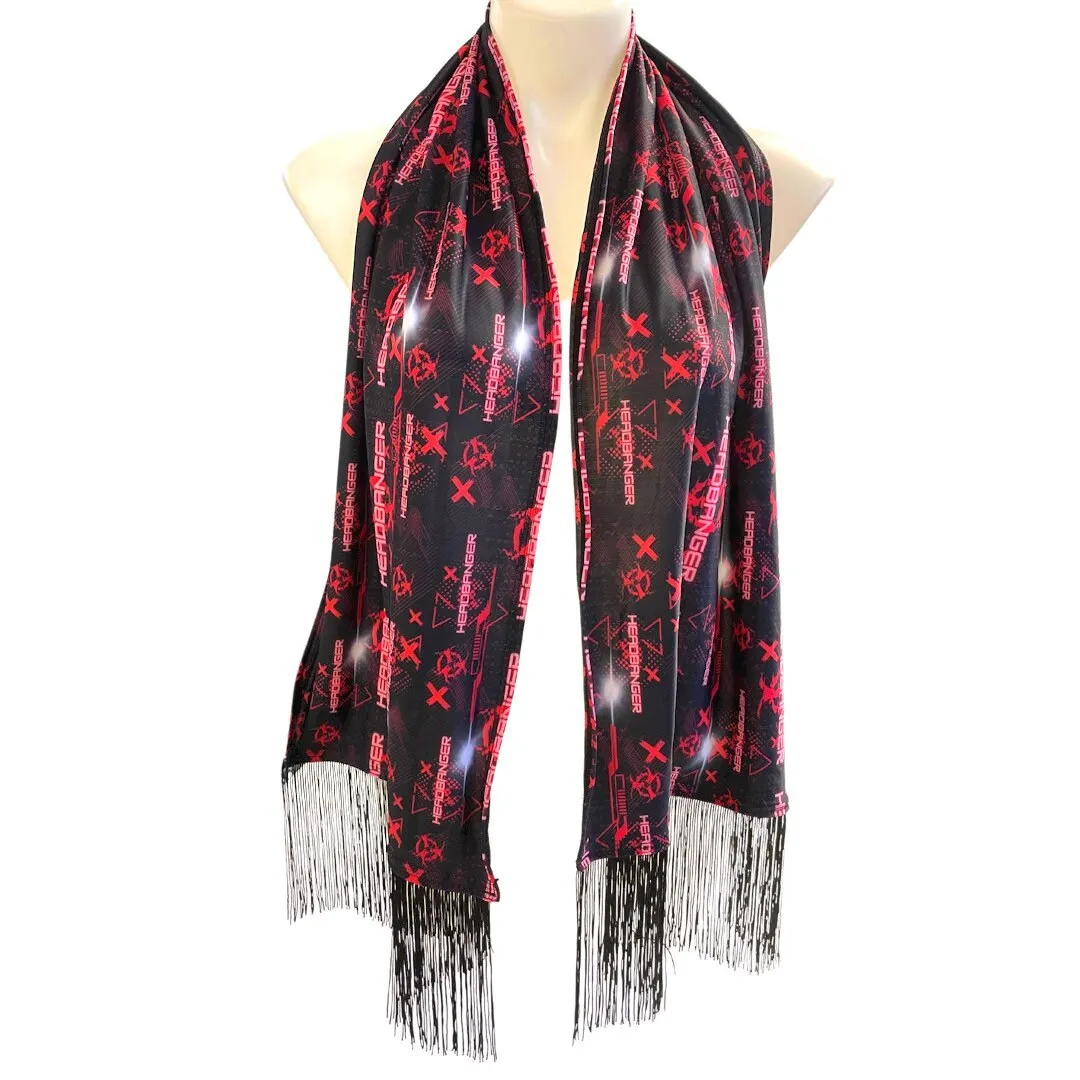 FRINGE SCARF | Custom Pash | Fabric Options Available | Headbanger House Music Techno