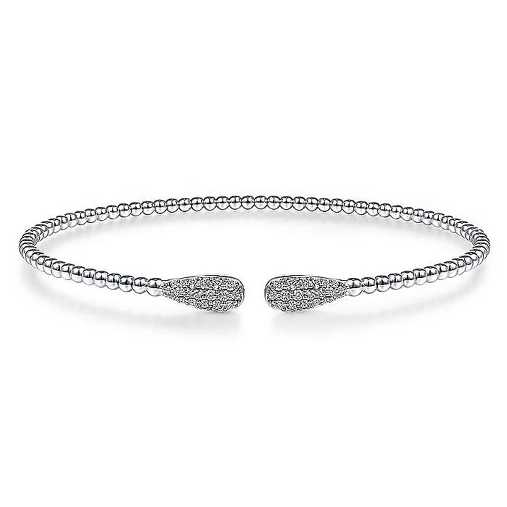 Gabriel & Co. 14K White Gold Bujukan Diamond Teardrops Bangle