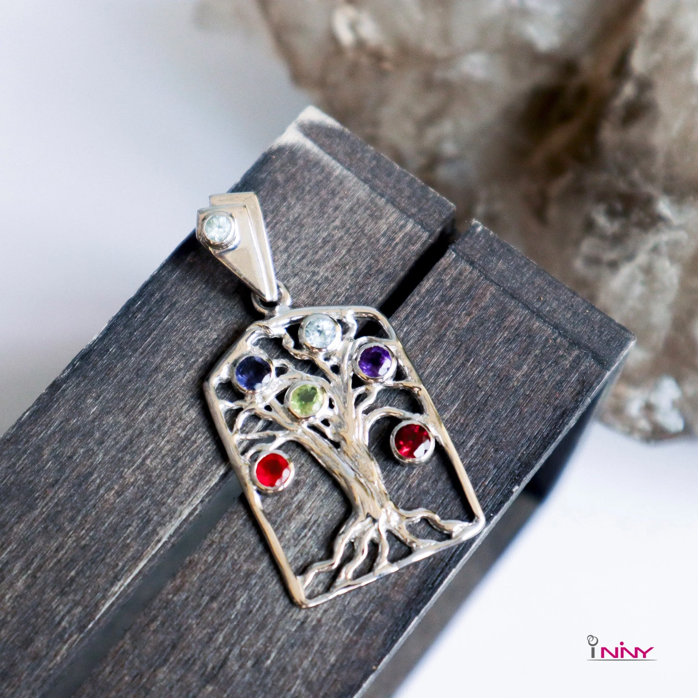 Gemstone 7 Chakra Tree Pendant