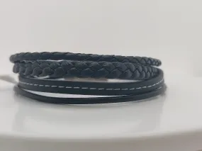 Gents 4 Row Leather Bracelet