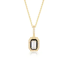 GEORGINI REFLECTION RETROSPECT PENDANT GOLD & BLACK ENAMEL