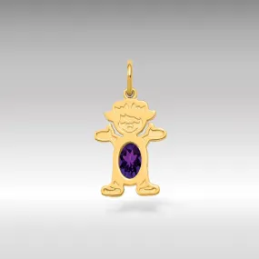 Girl February Birthstone Amethyst Pendant