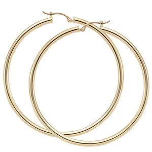 Gold 2.5x50mm Tube Hoops