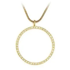 Gold 925 Sterling Silver Pendant with AAA Grade CZ in Clear for Women Clear Stone Color Style LOA485 Size One Size