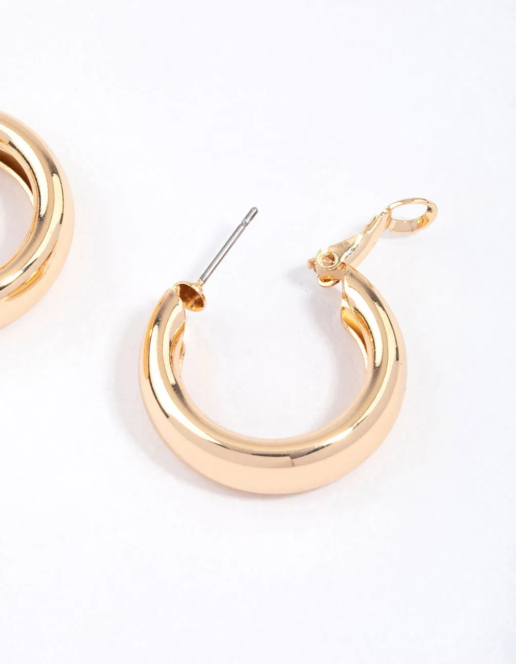 Gold Core Clean Hoop Earrings & Polishing Set