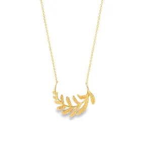 Gold Fern Hoop Necklace