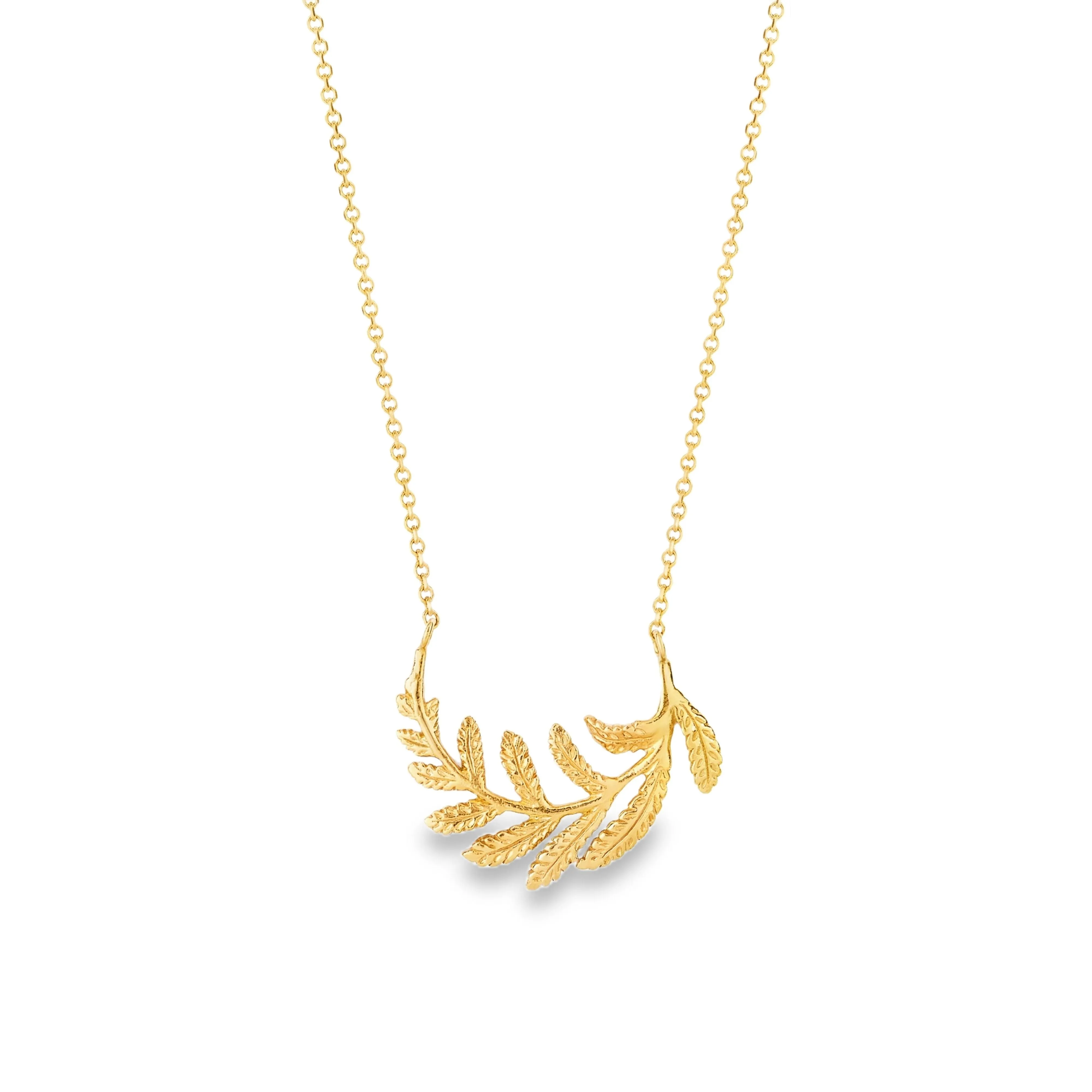 Gold Fern Hoop Necklace