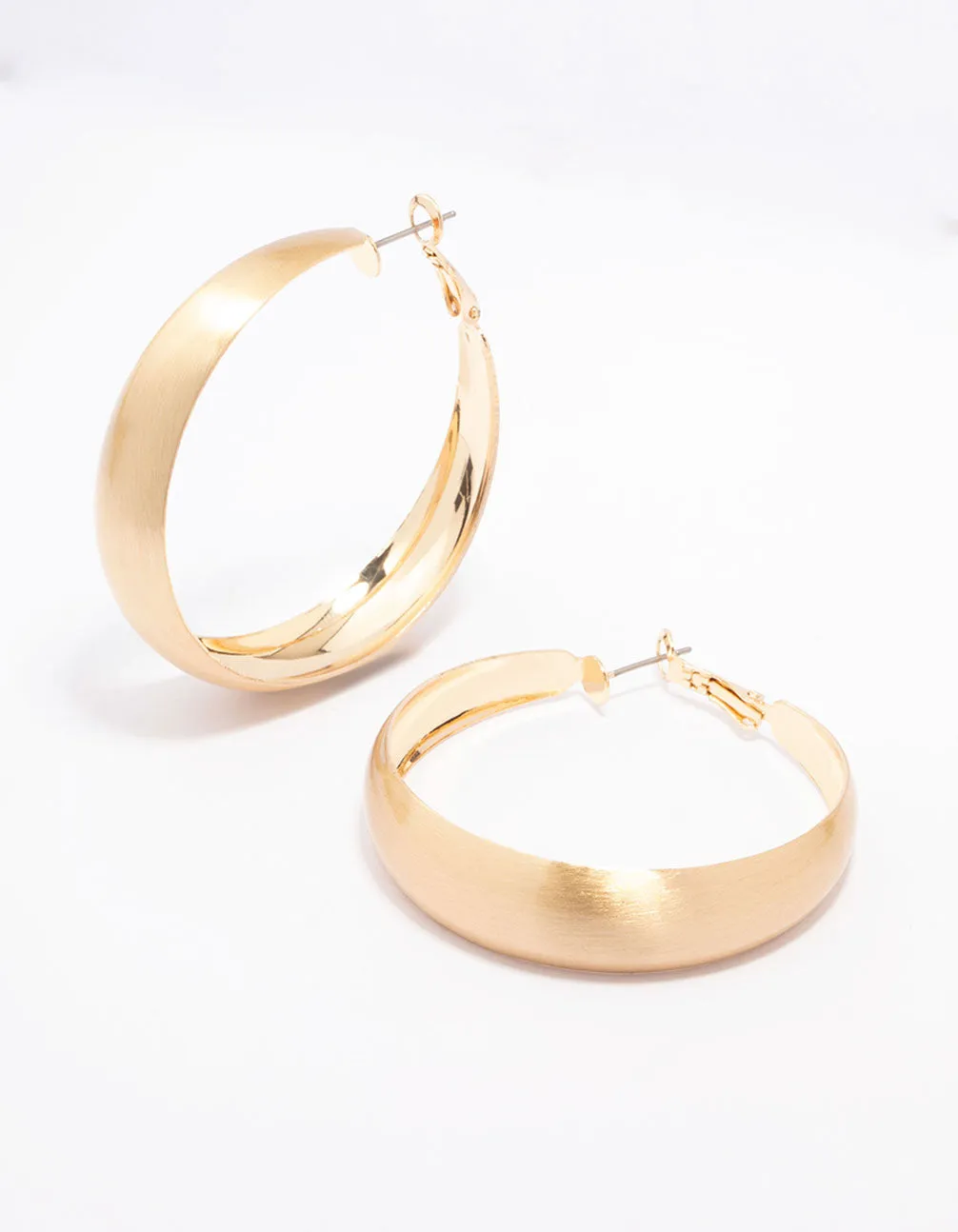 Gold Large Matte Hoop Earrings