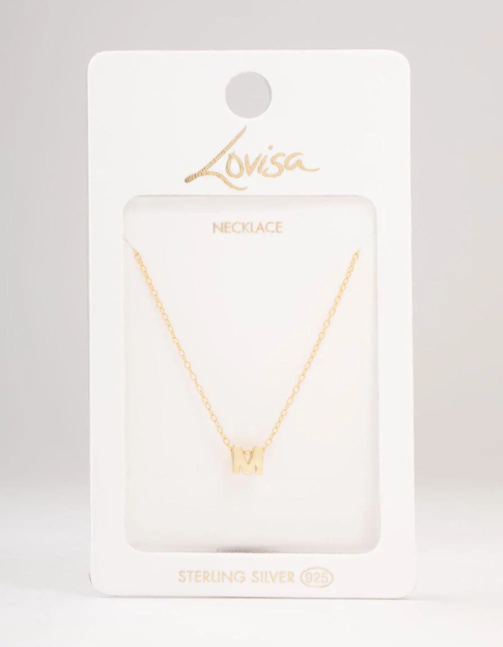 Gold Plated Sterling Silver Intial M Necklace