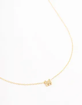 Gold Plated Sterling Silver Intial M Necklace