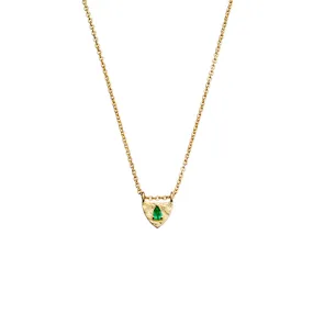 GOLDEN EMERALD AFFIRMATION NECKLACE