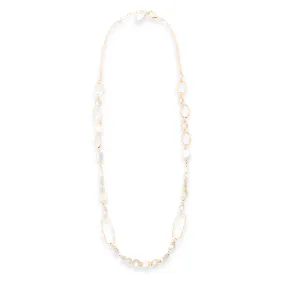 Golden Linked Pearl Necklace