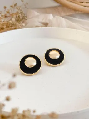 Golden Orbit Noir Earrings