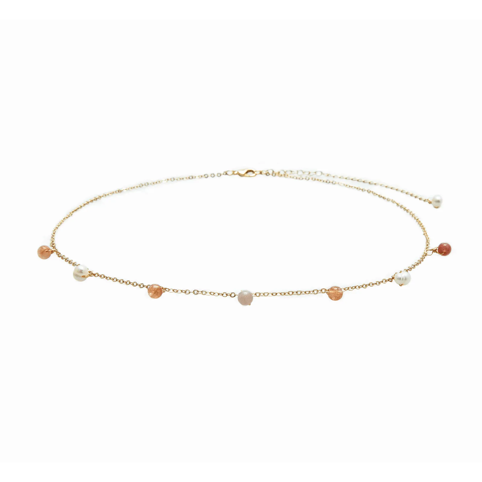 Golden Pearl Dewdrop   Circles in the Sand Necklace Stack