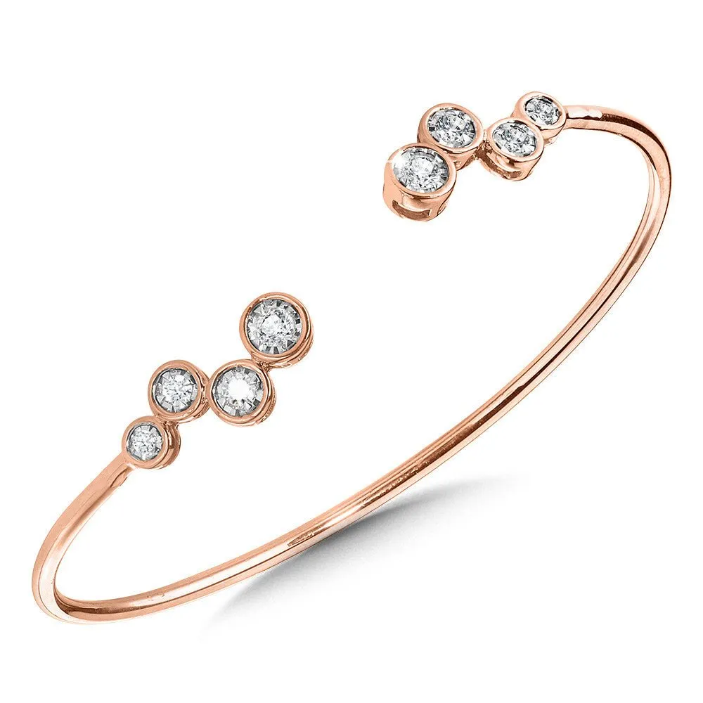 GRADUATING BEZELED MIRACLE-PLATED DIAMOND BANGLE