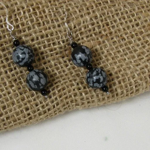 Grey Jasper Gemstone  Earrings