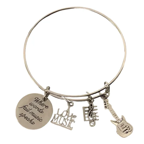 Guitar Bracelet - Where Words Fail Music Speaks Bangle