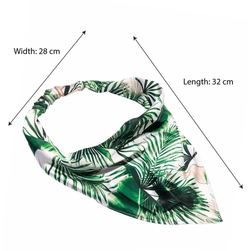 Hair Drama Co Tropical Headscarf with elastic - Green