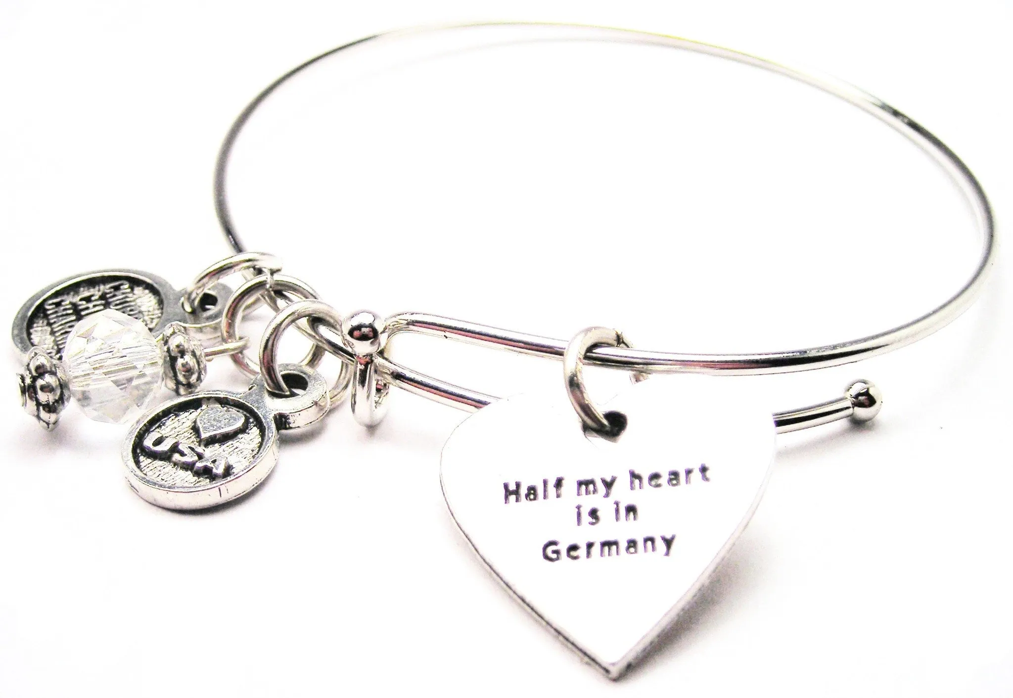 Half My Heart Is In Germany Bangle Bracelet