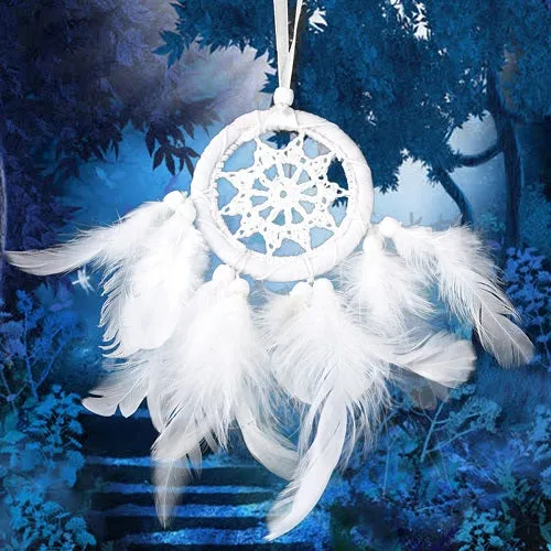 Handmade Dream Catchers Hanging White Lace Flower