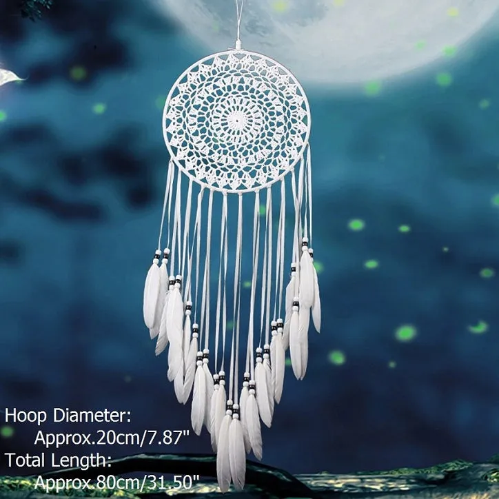 Handmade Dream Catchers Hanging White Lace Flower