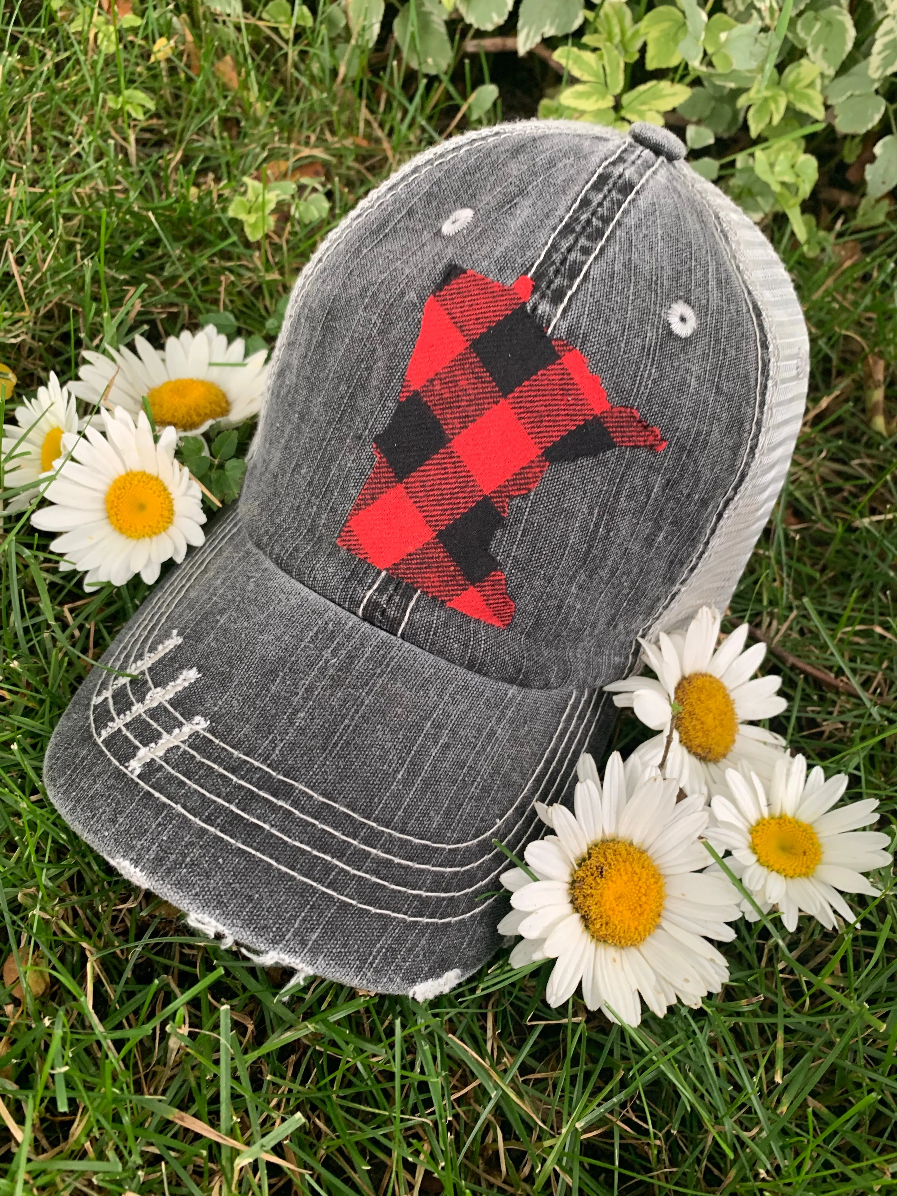 Hats blank. Distressed vintage trucker hat with adjustable. Gray. Leopard.