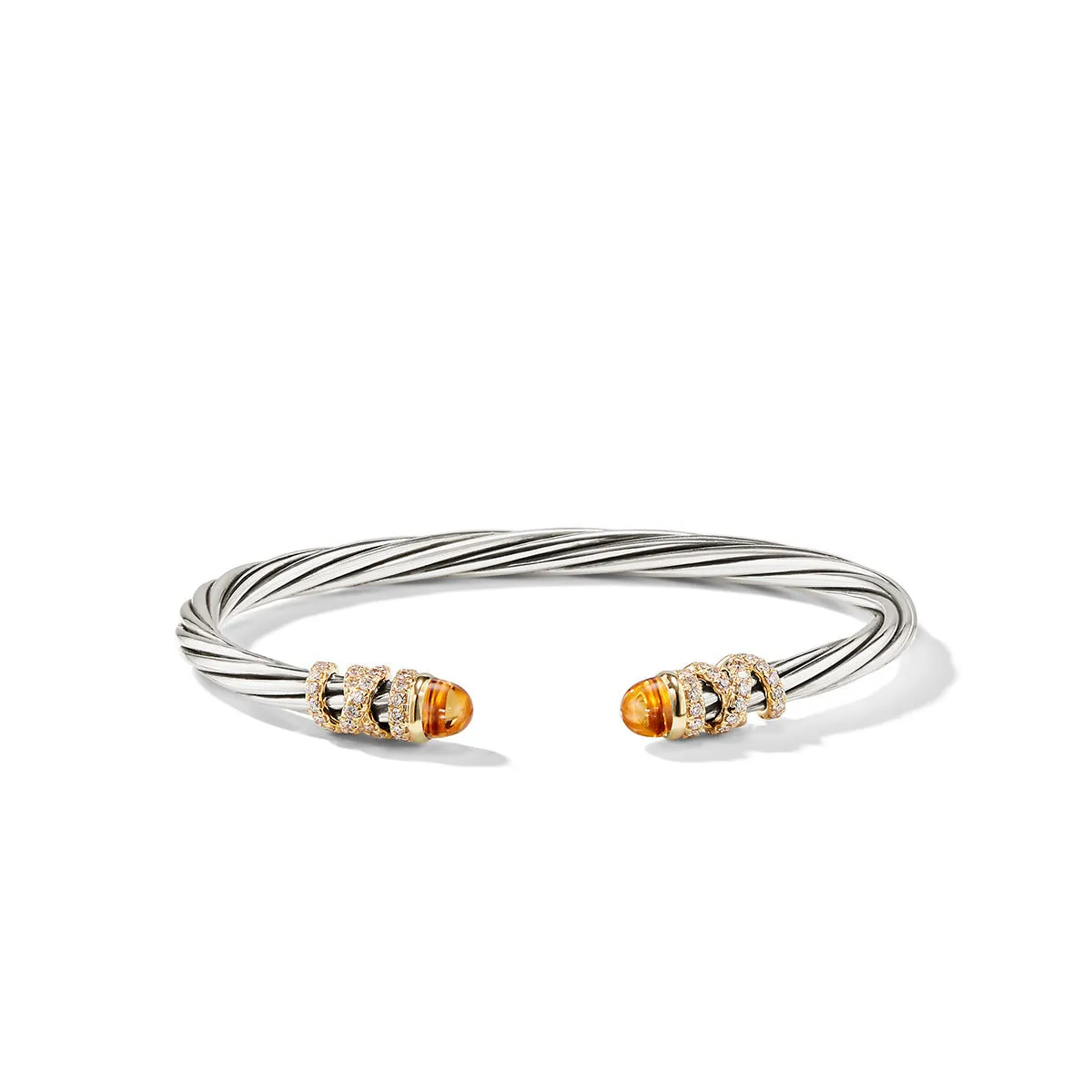 Helena End Station Bracelet with Citrine, Diamonds and 18K Gold, 4mm