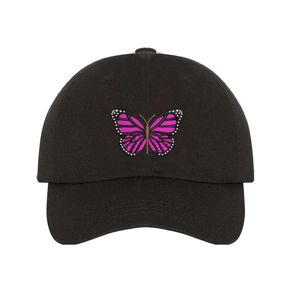 Hot Pink Butterfly Baseball Hat