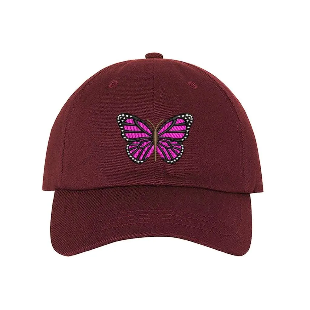 Hot Pink Butterfly Baseball Hat