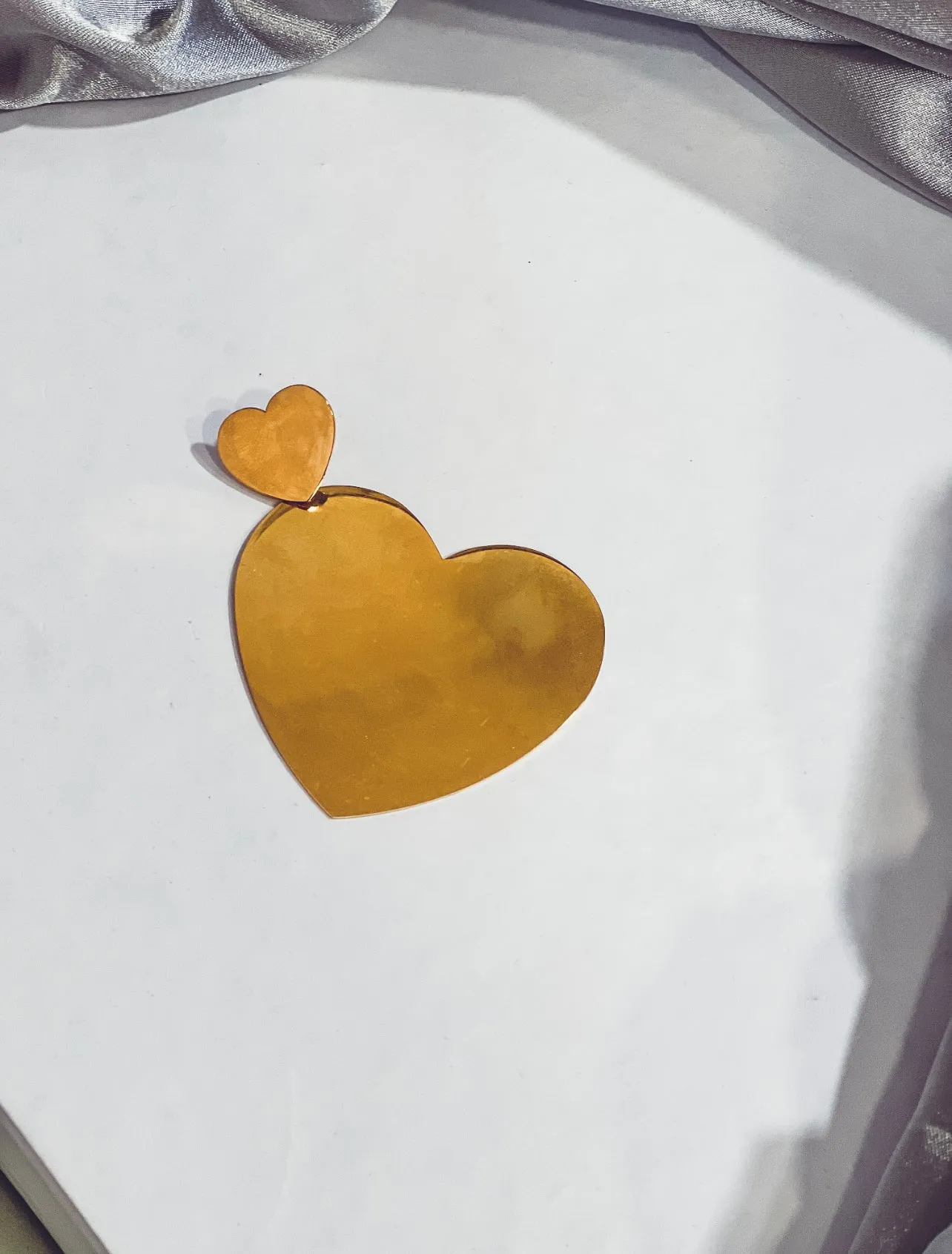 Huge Heart Gold Earrings