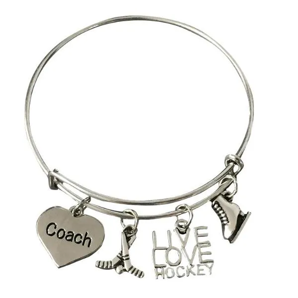 Ice Hockey Coach Bangle Bracelet