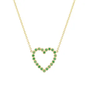 Illusion Set Emerald Open Heart Necklace