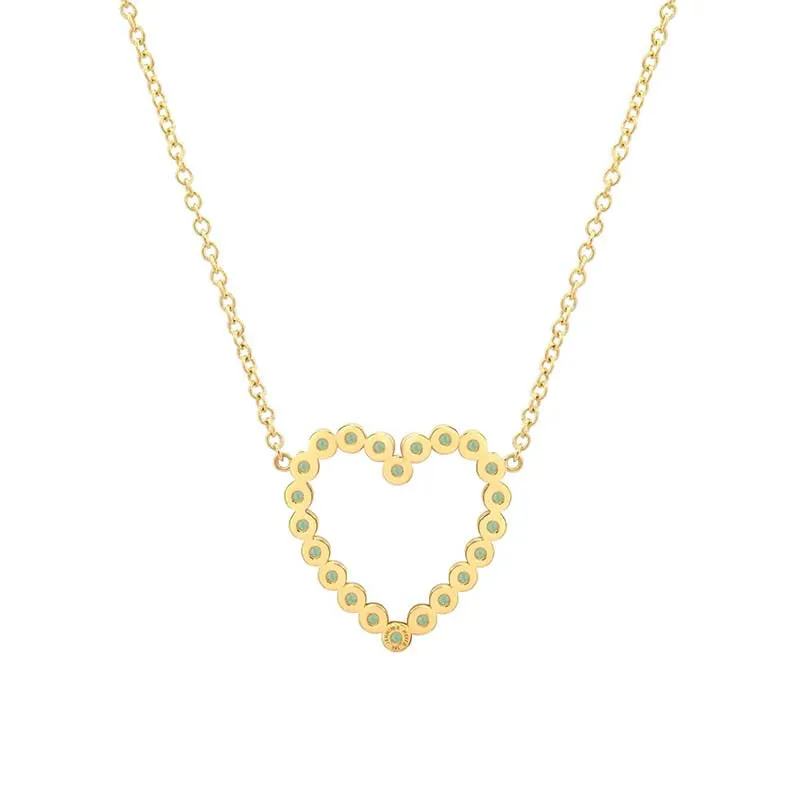 Illusion Set Emerald Open Heart Necklace