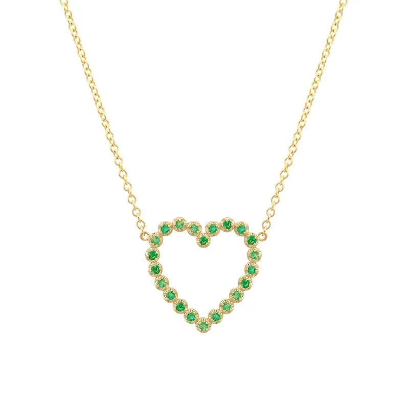 Illusion Set Emerald Open Heart Necklace