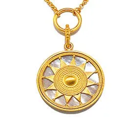 Inner Light 18" Mother Of Pearl Mandala Necklace