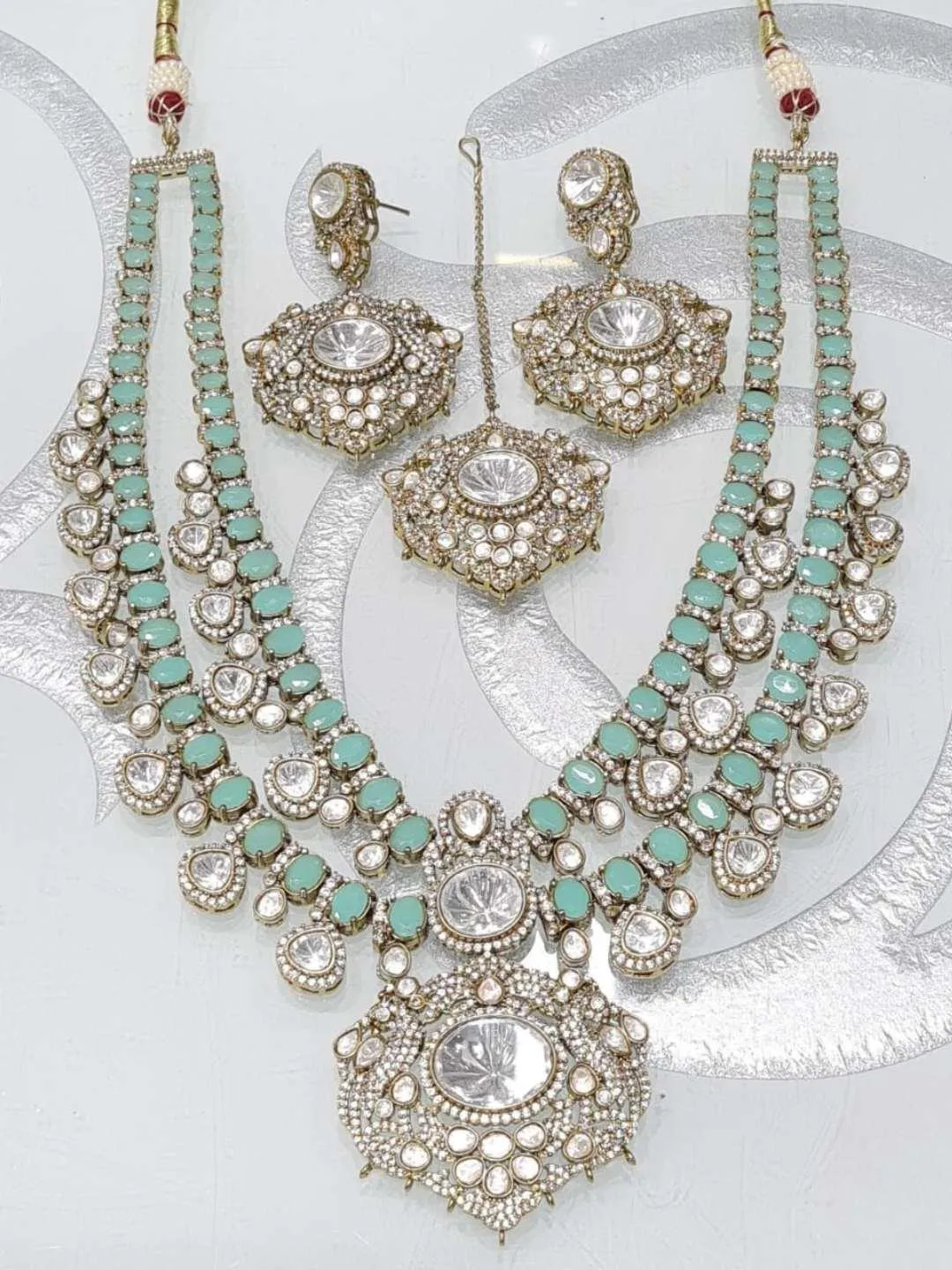 Isha Ambani Inspired Long Emerald Necklace