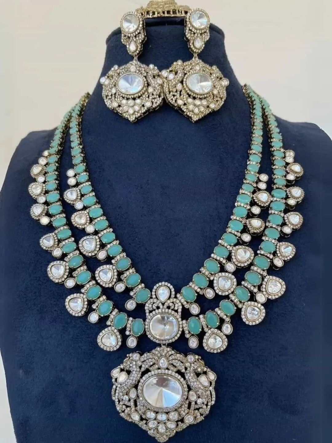 Isha Ambani Inspired Long Emerald Necklace