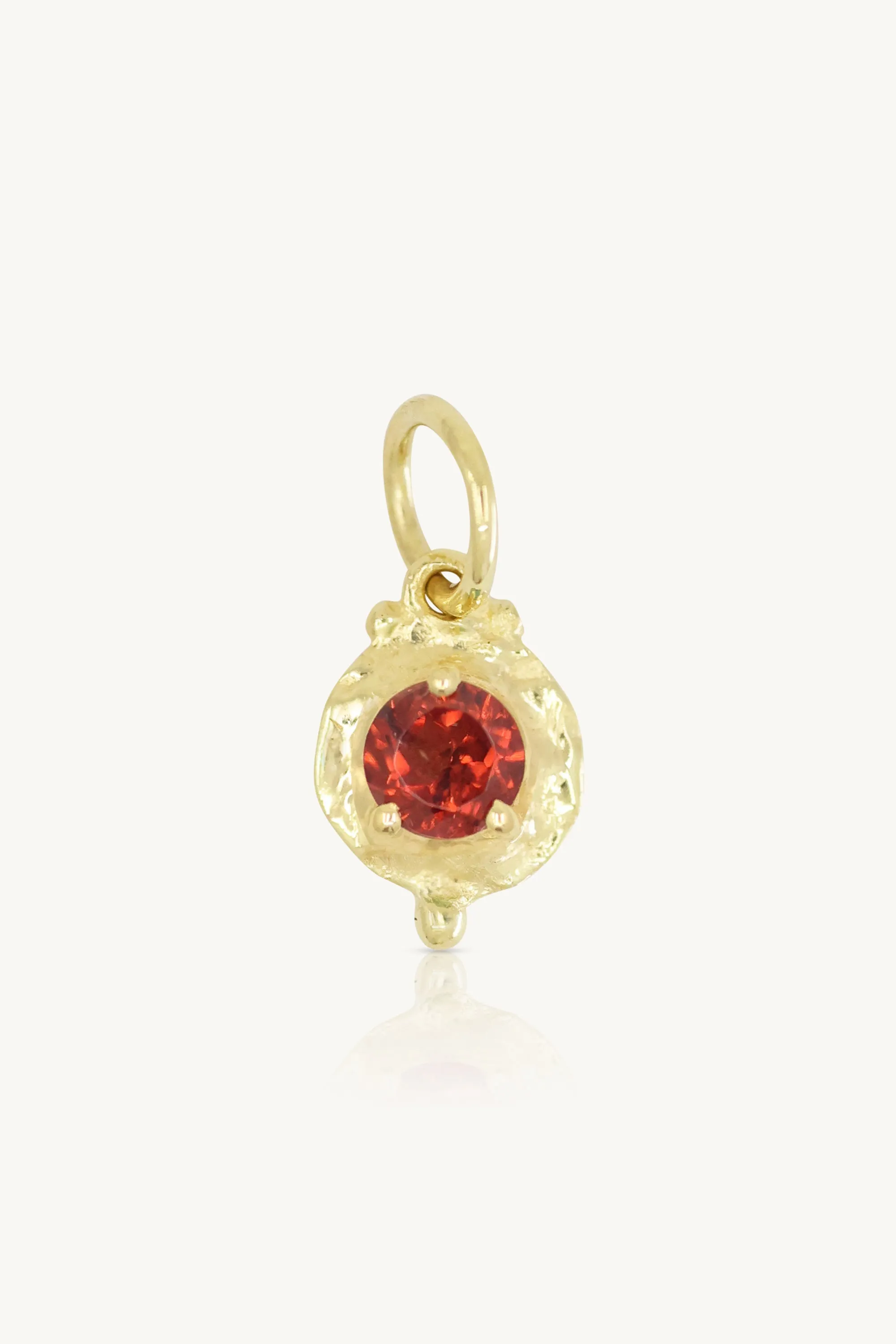 January Garnet Gold Birthstone Necklace Charm