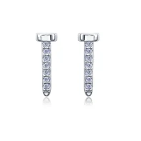 Jenny Danity CZ Silver Nail Stud Earrings