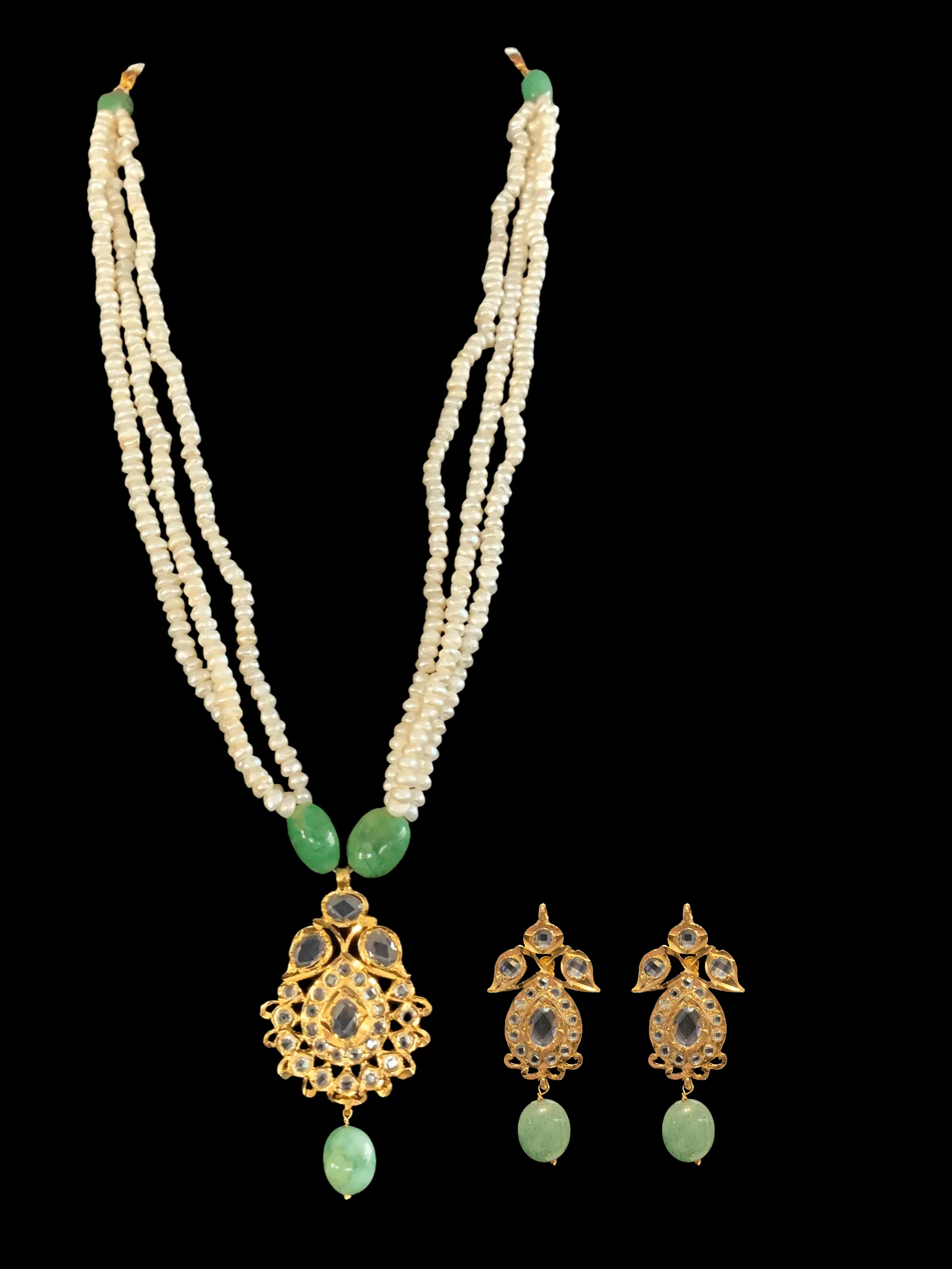 Jugni pendant set in gold plated silver ( SHIPS IN 5 WEEKS )