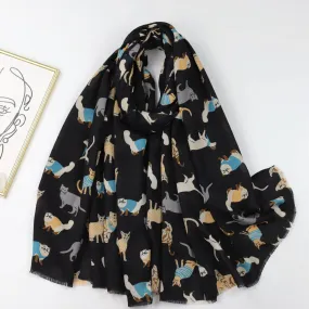 JY231010 cats printed scarf