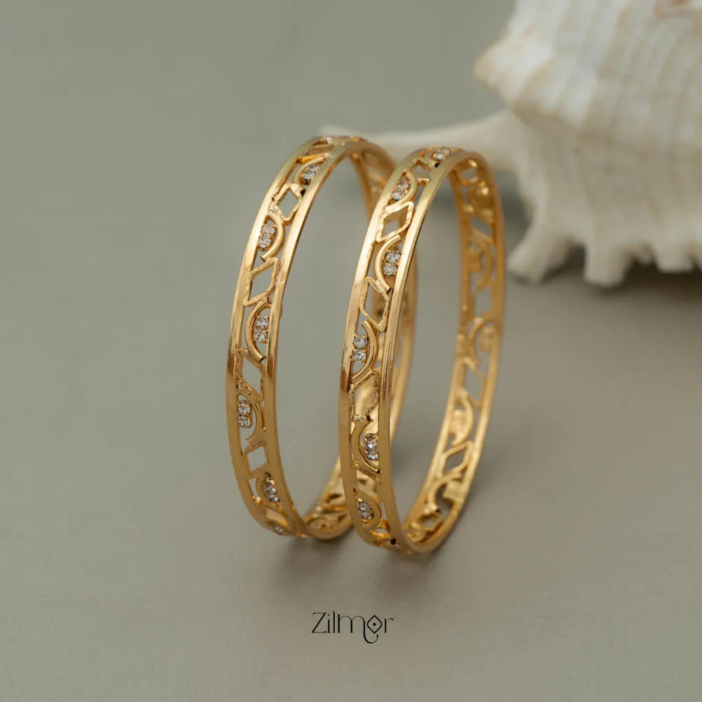 KF200158 - Gold Plated stone bangle (pair)