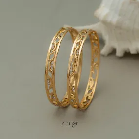 KF200158 - Gold Plated stone bangle (pair)