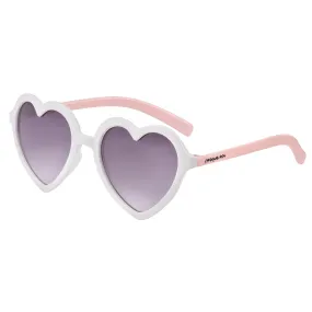 Kids Heart Sunglasses - White and Pink