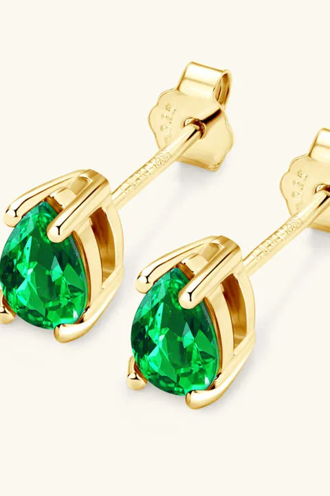 Lab-Grown Emerald Stud Earrings