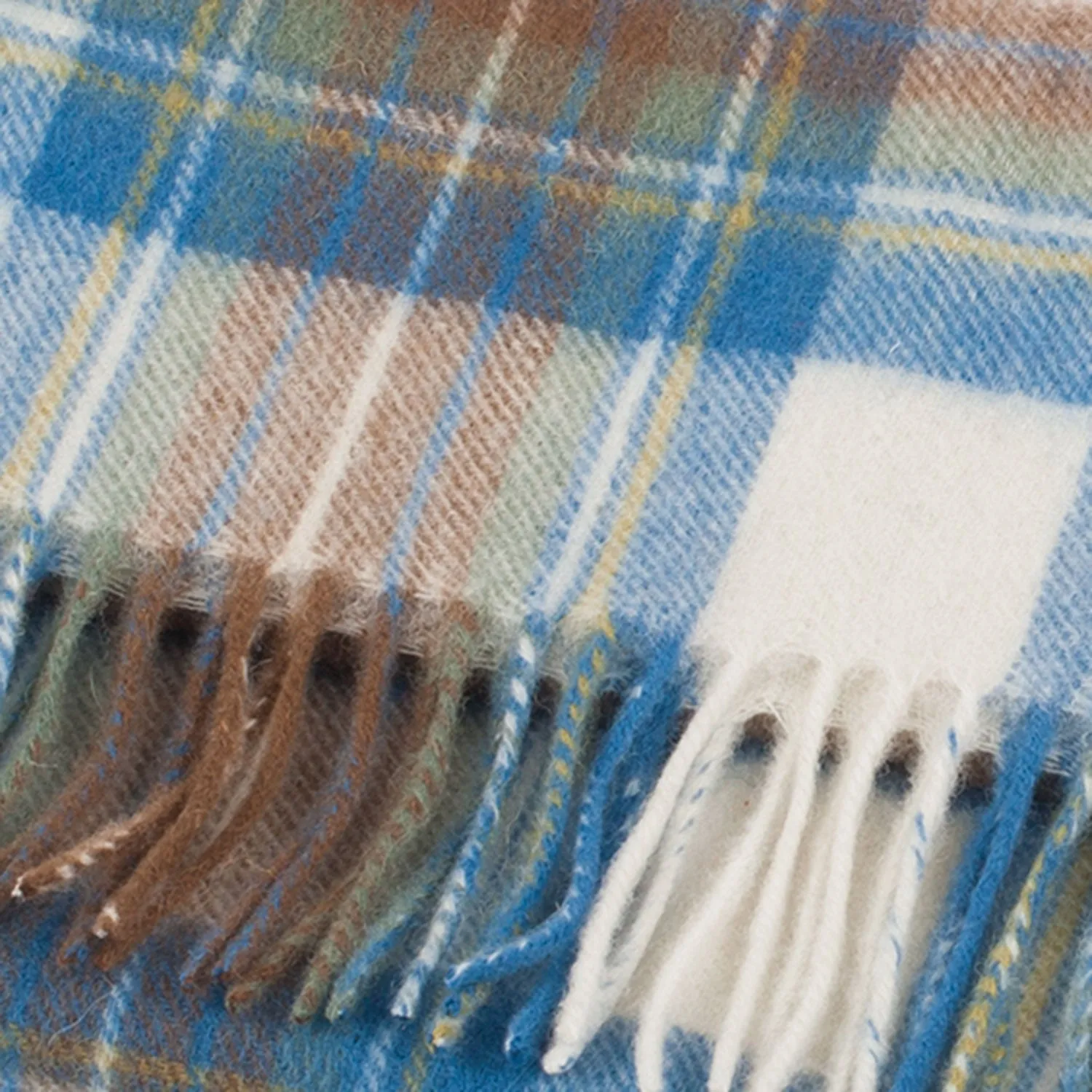 Lambswool Scottish Tartan Clan Scarf  Stewart Muted Blue