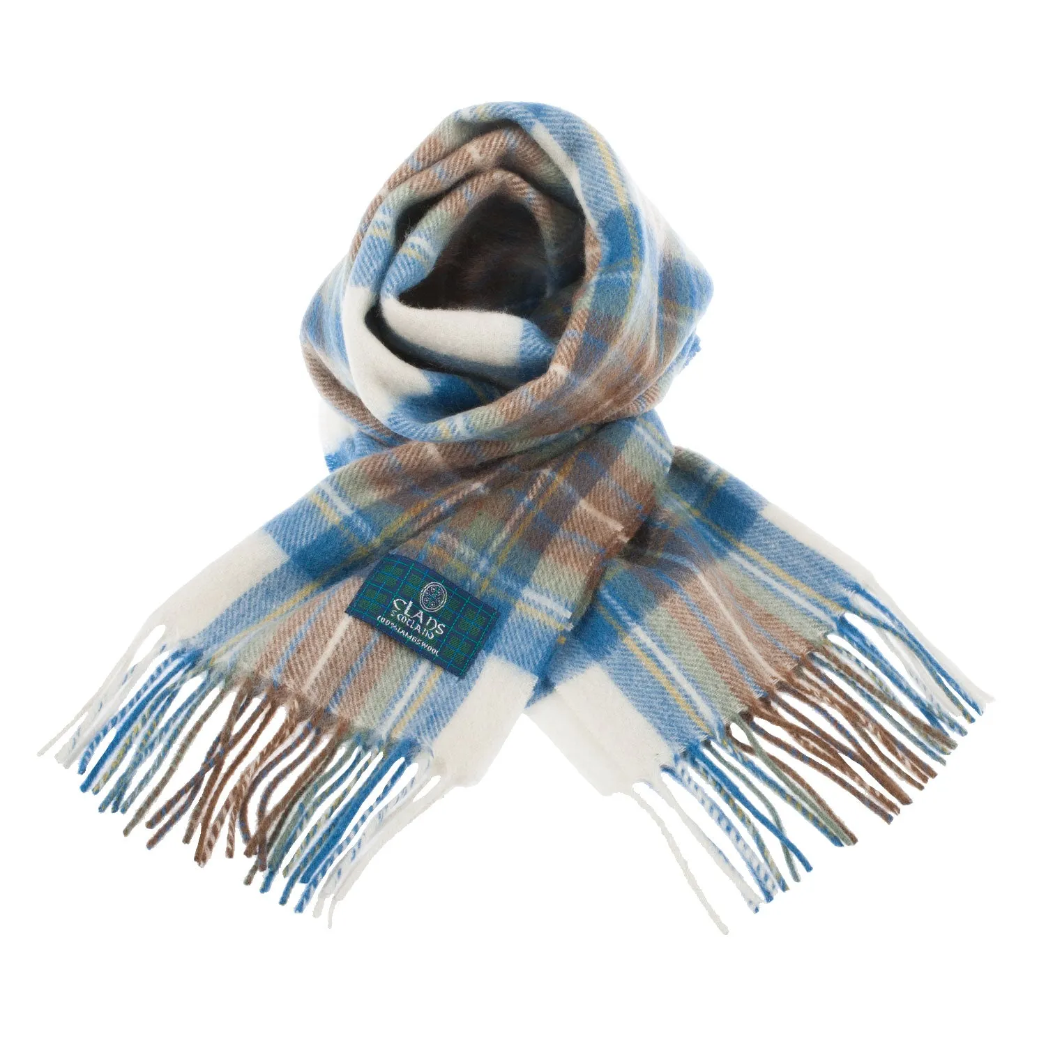 Lambswool Scottish Tartan Clan Scarf  Stewart Muted Blue