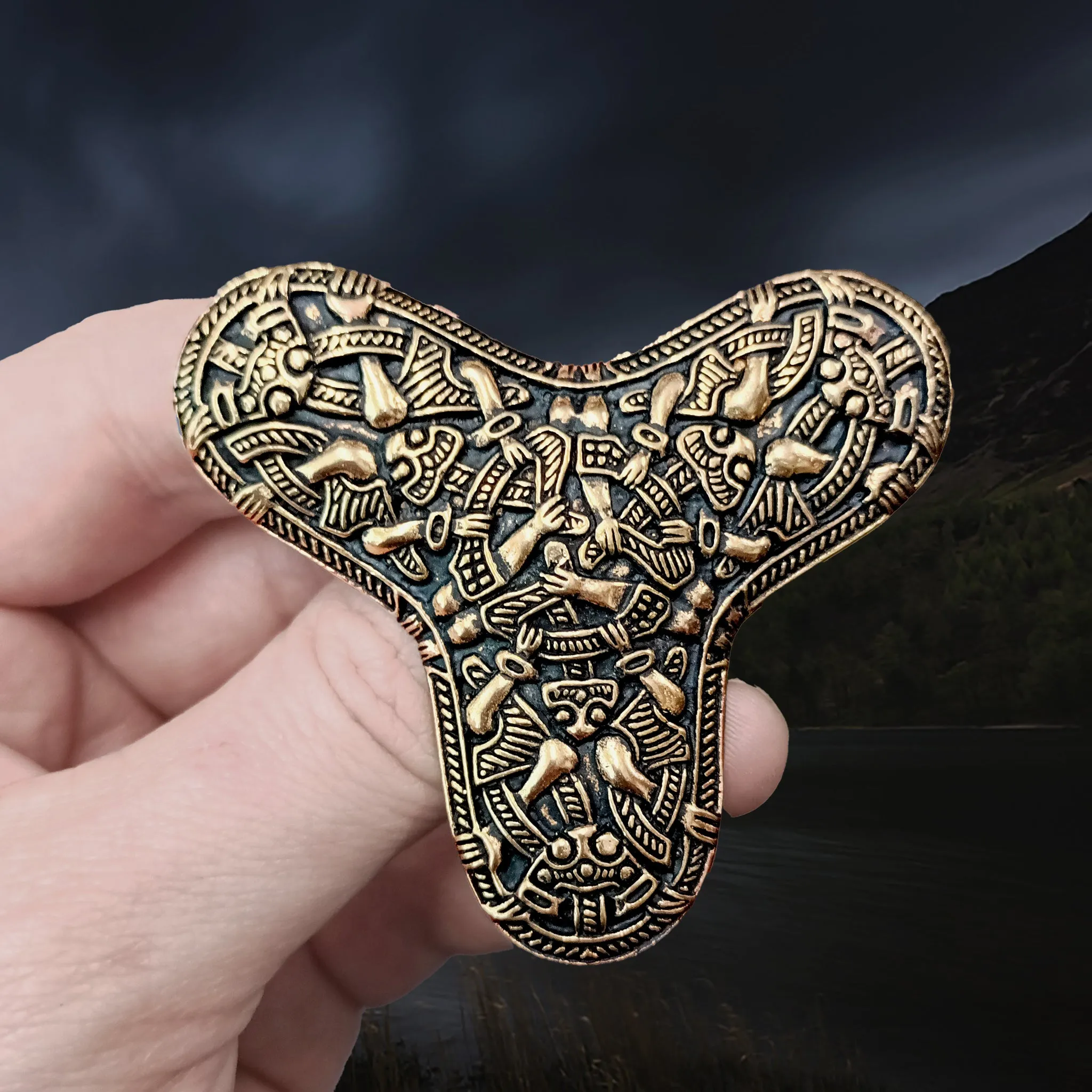 Large Bronze Viking Trefoil Brooch from Oseberg